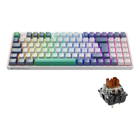 Teclado mecánico Español de América Latina MACHENIKE K500 B94 Rgb Hot Swap Brown Switch Teclado gamer Computadora Tecla Ergonomico teclado para pc