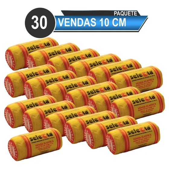 Venda Elástica De 10 Cm X 05 Mts Paquete Con 30