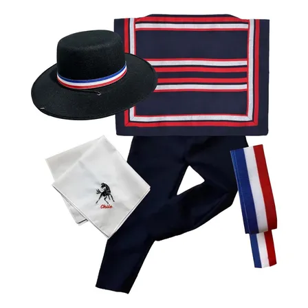 Manta Y Sombrero Traje Huaso Para Niños 5pzas