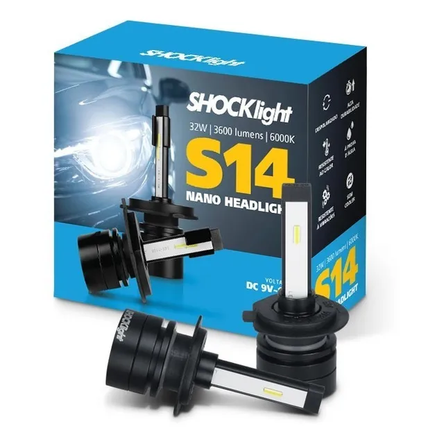 Lâmpada Led Nano Shocklight S14 H1 H3 H7 H11 H16 H27 Hb3 Hb4