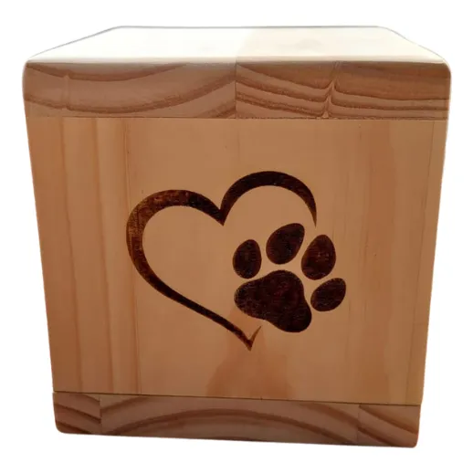 Anfora De Madera Para Mascotas Cubo 12 X 12 Cms