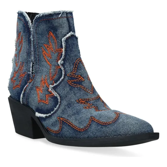 Botín De Tacón Mujer Azul 6cm 043-36