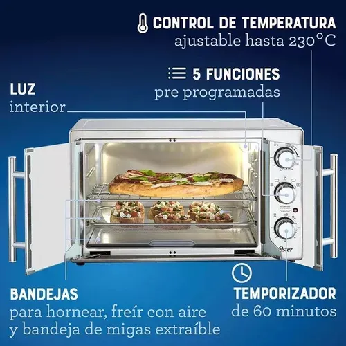 Horno Airflyer, Capacidad 42 Litros. Marca Oster