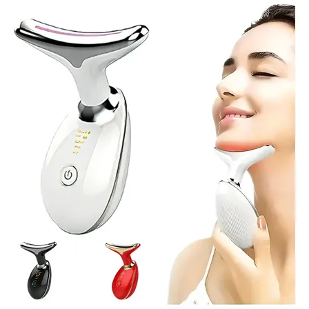 Massageador Facial Lifting De Pescoço E Rosto Led Vibração Fototerapia Para Vibração Levanta Pele Beleza Branco 5v