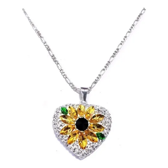 Dije Girasol Con Cadena 100% Plata Ley 925 Graba Tu Nombre