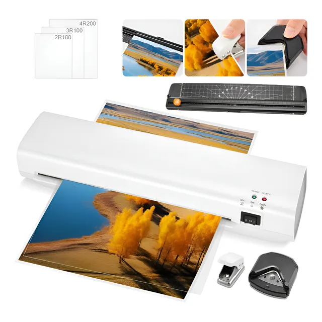 Laminadora Enmicadora Térmica Cortador De Papel+300 Micas