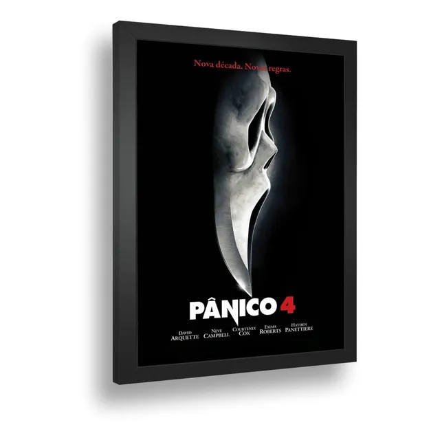 Quadro Emoldurado Poste Panico 4 Terror Slacher Classico A3