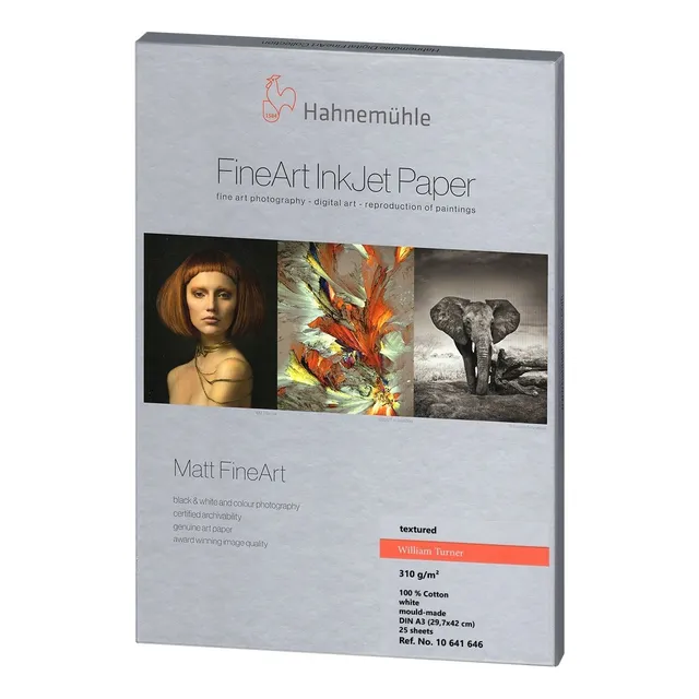 Papel Hahnemühle 10641646 William Turner 310gr, 25 Hojas A3