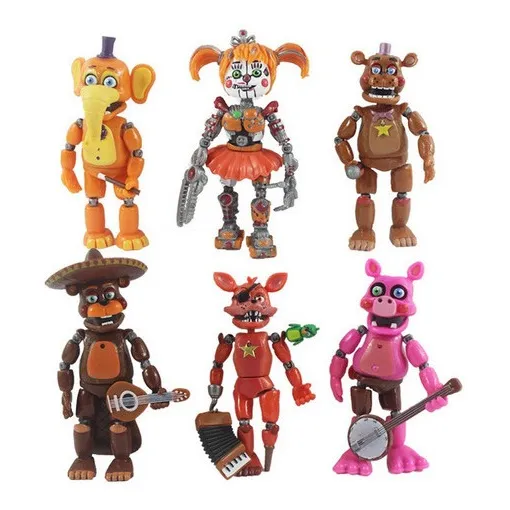 6pcs Fnaf Pizzeria Cinco Noites No Jogo De Macaco Freddy
