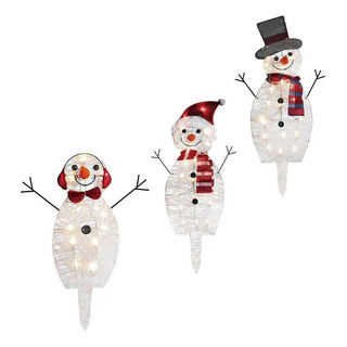 3 Decoraciones Navidenas Fiesta Muñeco Nieve Resplandeciente 3 Decoraciones Navidenas Fiesta Muñeco Nieve Resplandeciente