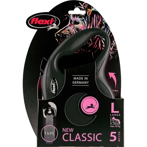 Correa Retractil Flexi N.classic L Cinta 5mts Max50 Kg Negro