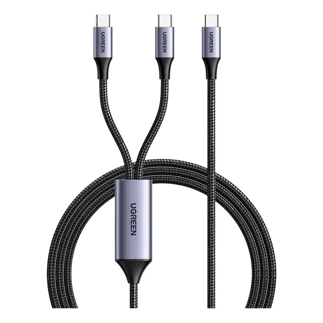Cable Ugreen Usb-c A Y (usb-c & Usb-c) 1.5 Metros 100w Color Negro