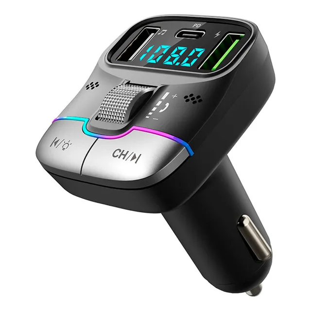 Transmisor Bluetooth 5.3 Fm Mp3 Auto Usb Type-c Cargador