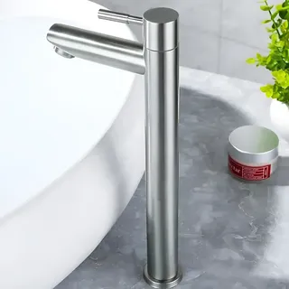 Lavabo Torneira Inox 304 Alta 1/4 Volta Banheiro Escovada Luxo