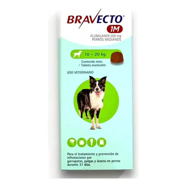 Bravecto 10-20kg 1m 200mg Nueva Presentacion