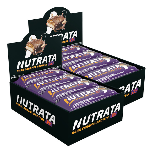 Barra Protein Dark/caramel Display 12un 45g Nutrata Kit C/2 Barra Protein Dark/caramel Display 12un 45g Nutrata Kit C/2