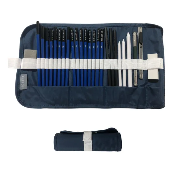 Set Dibujo Lapices Grafito 26 Piezas Artistico Profesional Estuche 2h-8b Marca Raitot