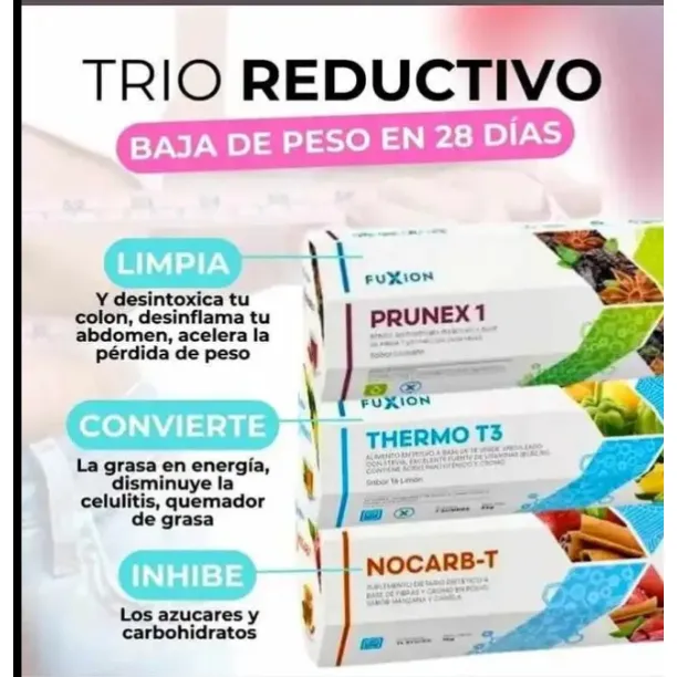 Fuxion Trío Reductivo Para Bajar De Peso - Rojo