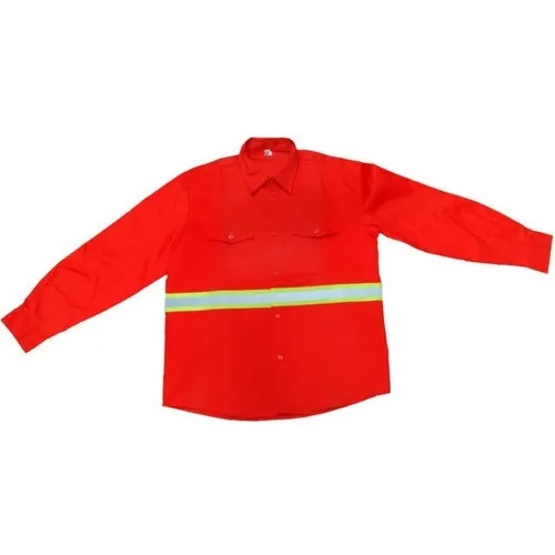 Camisa De Trabajo Con Reflectivo De Gabardina Color Naranja