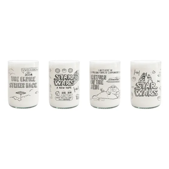 Star Wars Doodle - Juego De 4 Vasos - 330 Ml Negro