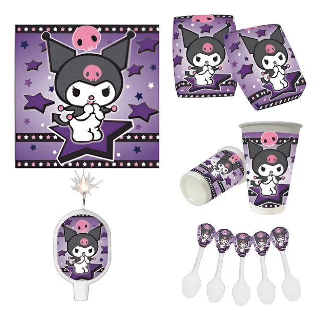 Kit De Fiesta Kuromi Para Cumpleaños Niñas