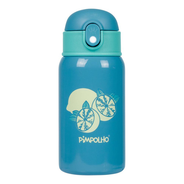 Garrafa Térmica Inox 400ml Pimpolho Com Canudo Silicone Garrafa Térmica Inox 400ml Pimpolho Com Canudo Silicone
