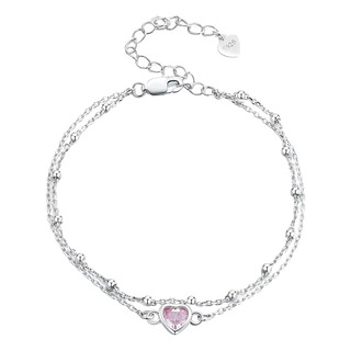 Pulseira Ek Víntage Prata S925 Camada Dupla E Pedra Zircônia Pulseira Ek Víntage Prata S925 Camada Dupla E Pedra Zircônia