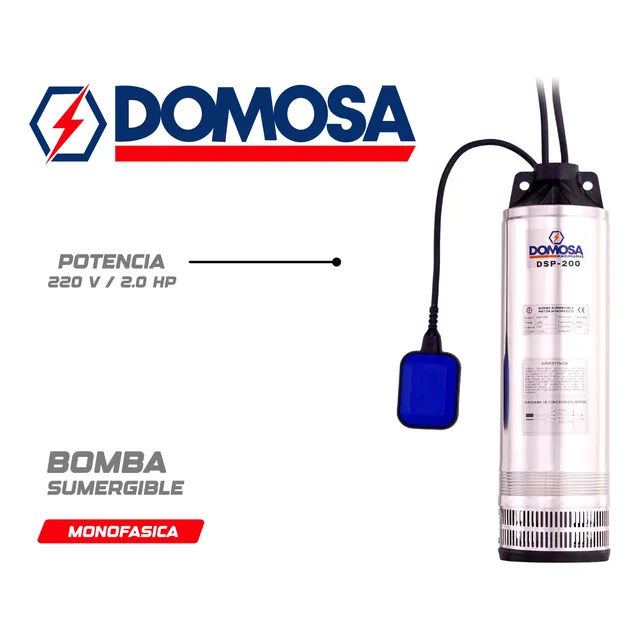 Bomba De Agua Sumergible 2.0 Hp 220v Domosa