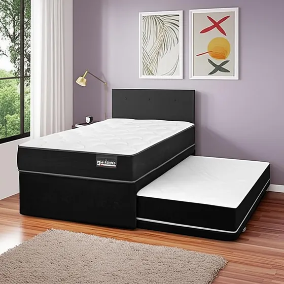 Cama Nido Belsogno One 1 Plaza + Respaldo Black