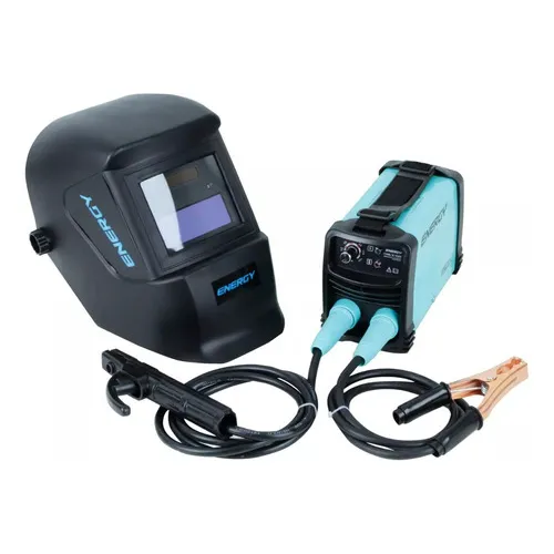 Kit Soldadora Inv Arco 140amp + Mascara Soldar Fotosensible Color Celeste