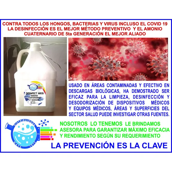 Amonio Cuaternario 80% Satirizante Efectividad 99% Bacteria 