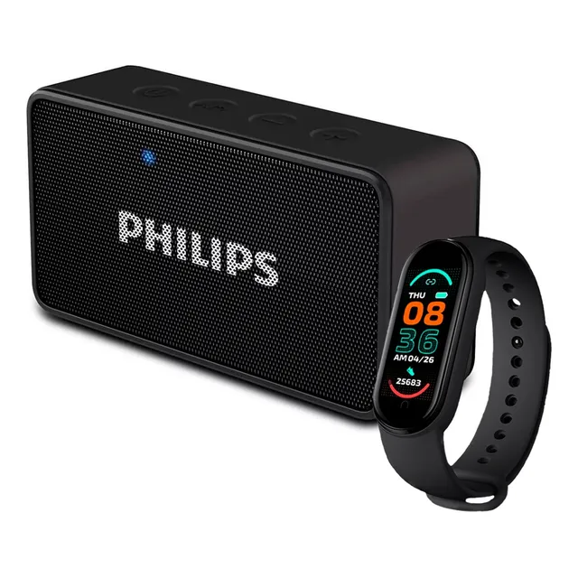 Parlante Inalambrico Philips Con Radio Sdbt60bk + Smartwatch