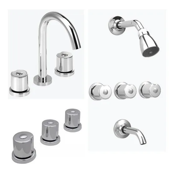 Grifería Completa Ducha +lavatorio +bidet Peirano Verin Plus