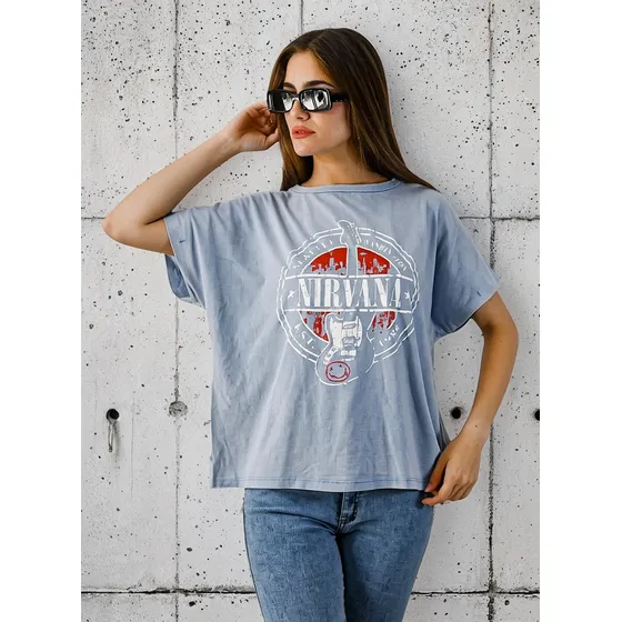 Remera Nirvana Algodon Prelavado