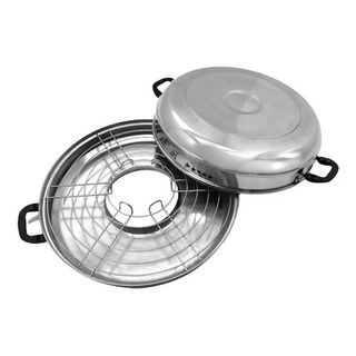 Kit Churrasqueira Multiuso Assadeira P/ FogĂŁo 31cm AlumĂnio Cor Prateado Kit Churrasqueira Multiuso Assadeira P/ FogĂŁo 31cm AlumĂnio Cor Prateado