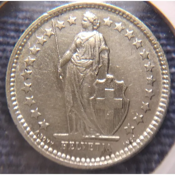 Moneda De Plata Extranjera, Medio Franco Suizo.