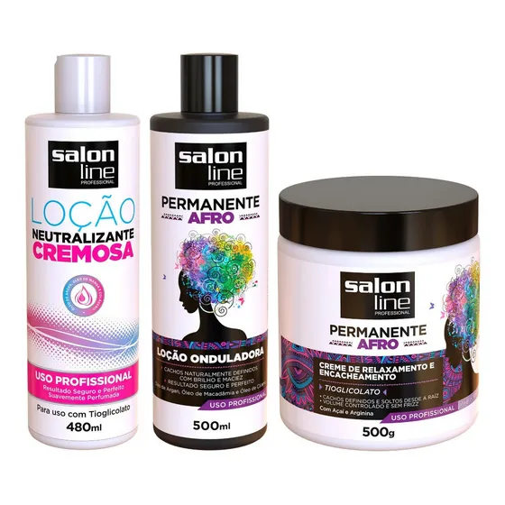 Kit Permanente Afro Salon Line Tratamento Com Tioglicolato