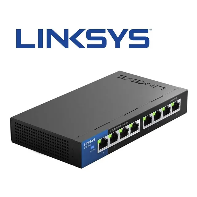 Switch Linksys Lgs108 De 8 Puertos Gigabit 10/100/1000mbps