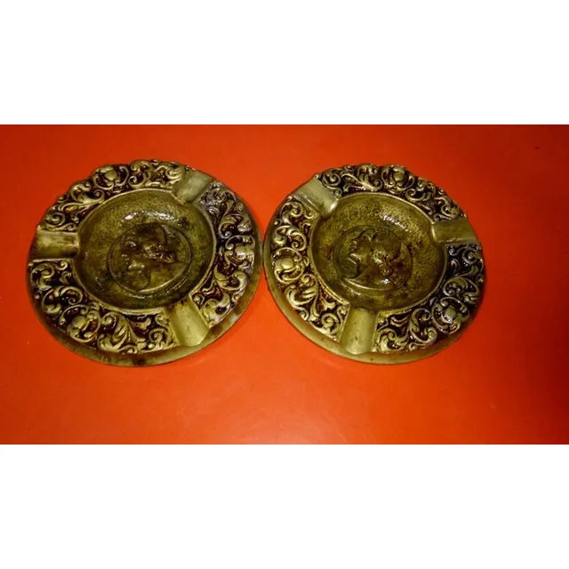 Ceniceros De Bronce Macizo Antiguo Vintage
