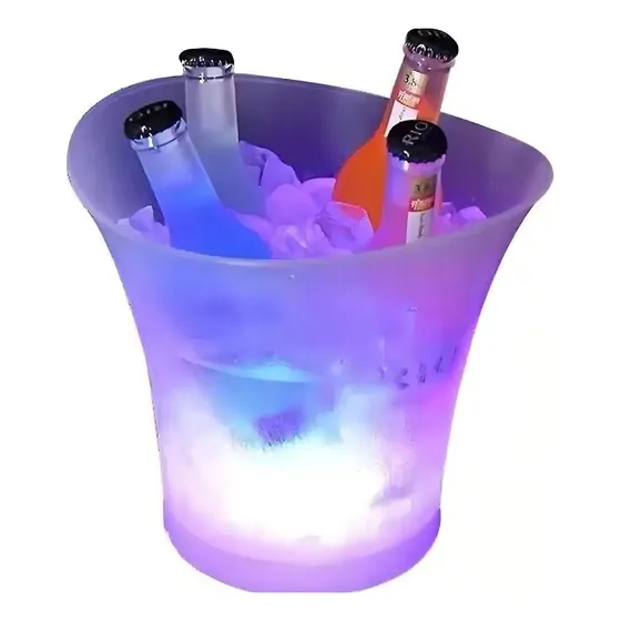 Balde P/ Gelo Rgb Caixa De Som 20w Integrada Bluetooth 5 Lt Cor Transparente Lisa