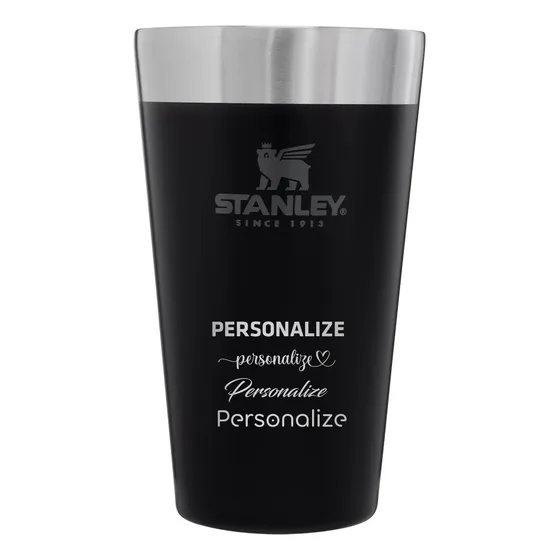 Copo Térmico Para Cerveja Stanley 473ml Personalizado Nome Cor Preto LASER