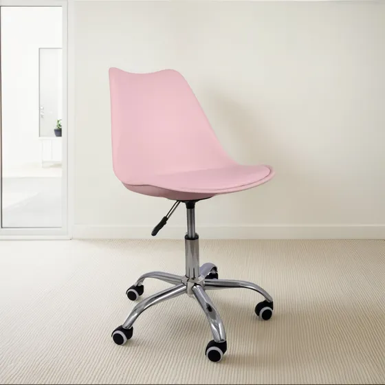 Silla De Oficina Acolchonada Eames Tulip Con Ruedas Cómoda