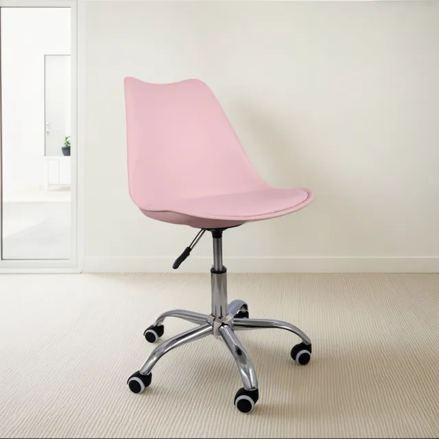 Silla De Oficina Acolchonada Eames Tulip Con Ruedas Cómoda