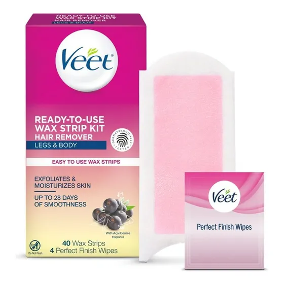 Veet Tiras De Cera Fría Para Eliminar Vello 40 Tiras