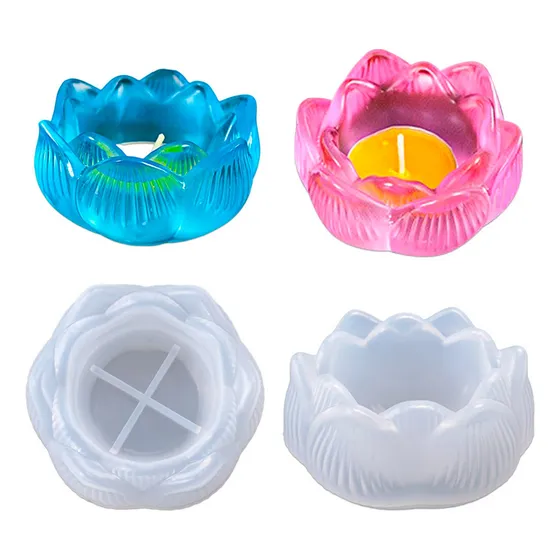 Molde Silicone Vela Lotus Cinzeiro Vaso Gesso Resina Cimento
