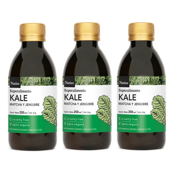 Natier X3 Jugo Kale Matcha Jengibre Suplemento Vegano 250ml
