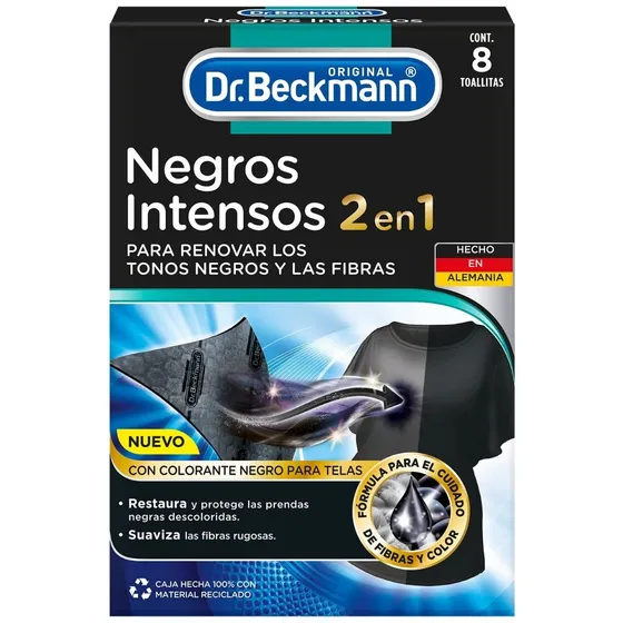 Dr. Beckmann Toallitas Negros Intensos Renovar Tonos 8pzs