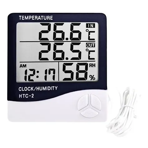 Htc2 Reloj Medidor Temp Alarma Humedad 5 En 1
