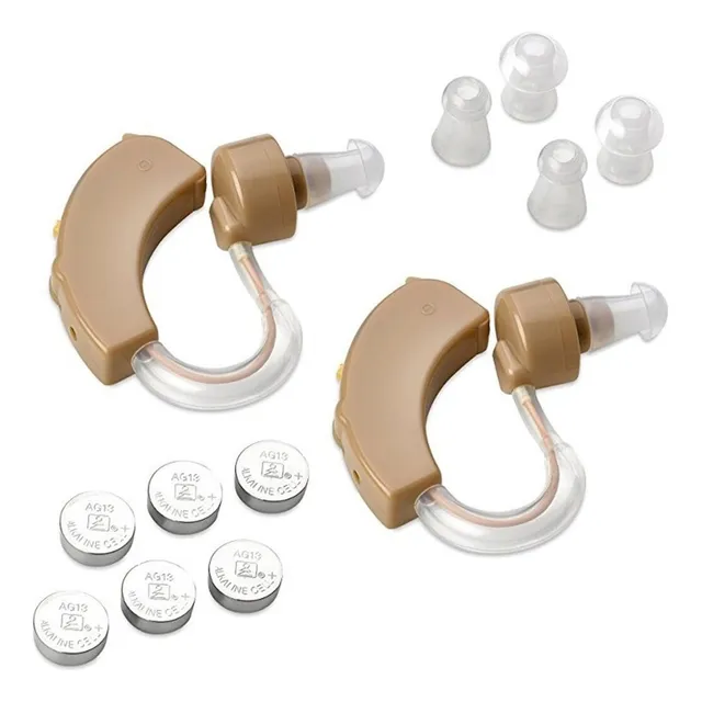 Pack X2 Audifonos Ortopedicos Audífonos Para Sordera Con Bat Color Marrón Claro