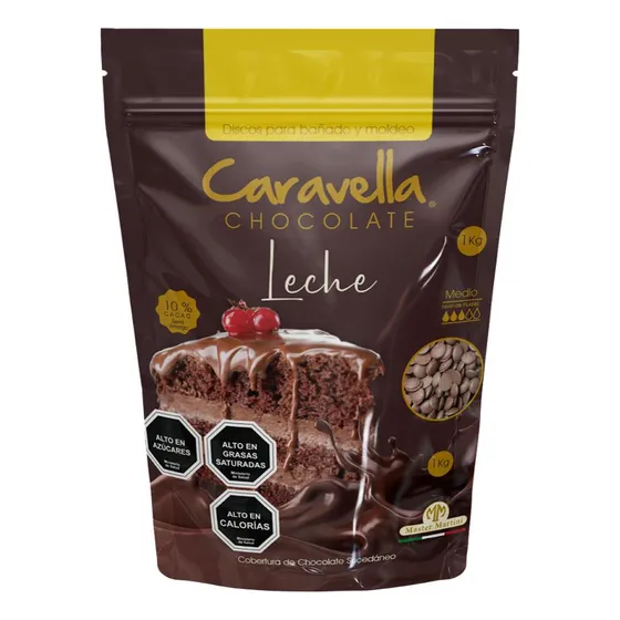Pack 2 Unid Cobertura Chocolate Leche Caravella Repostería